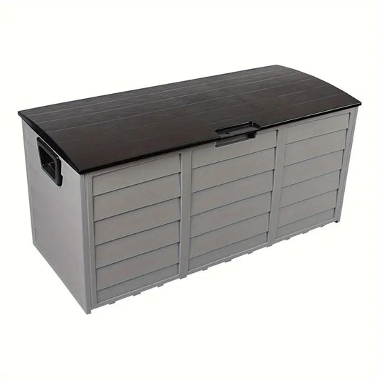 75gal Heavy-Duty Plastic Outdoor Storage Deck Box - 260L All-Weather Tool, Cushion & Toy Organizer with Lockable Seat - Durable & Stylish