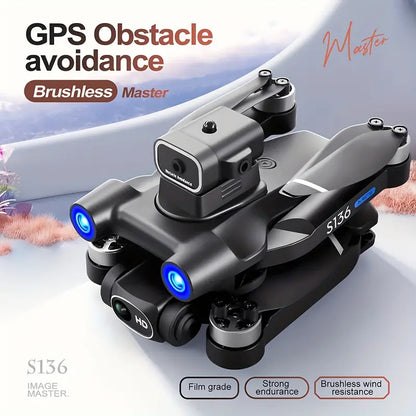 GPS Drone with 4K Camera for Adults, Brushless Motor, RC Quadcopter with Auto Return, Follow Me, Circle Fly, Waypoint Fly, Altitude Hold with 2*Battery