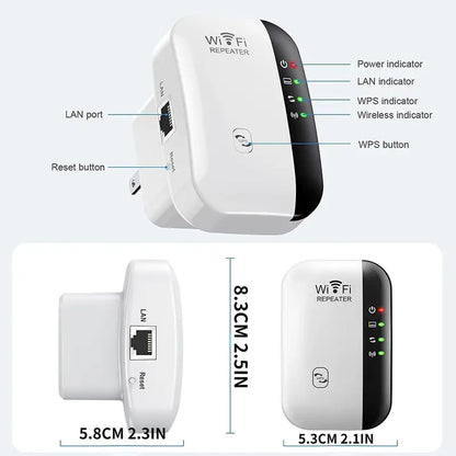 Long Range Wireless Repeater Access Point - Boost Your WiFi Signal Up To 300Mbps