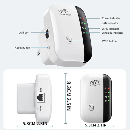 Long Range Wireless Repeater Access Point - Boost Your WiFi Signal Up To 300Mbps