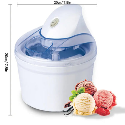 Metdark BL-1200 1.5 Qt Freezer Bowl Automatic Diy Easy Homemade Electric Ice Cream Maker, Ingredient Chute, On/Off Switch, No Salt Needed, Creamy Ice Cream, Gelato, Frozen Yogurt, Sorbet, Recipe Book