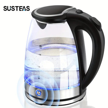 1.7L Large Capacity Glass Electric Kettle With Keep Warm - Fast Boiling, Wide Opening, LED Indicator, Auto Shut-Off, Boil-Dry Protection, and Secure Grip Handle - Ideal for Home and Office Use