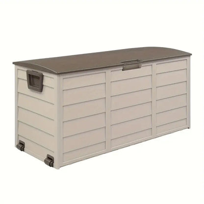 75gal Heavy-Duty Plastic Outdoor Storage Deck Box - 260L All-Weather Tool, Cushion & Toy Organizer with Lockable Seat - Durable & Stylish