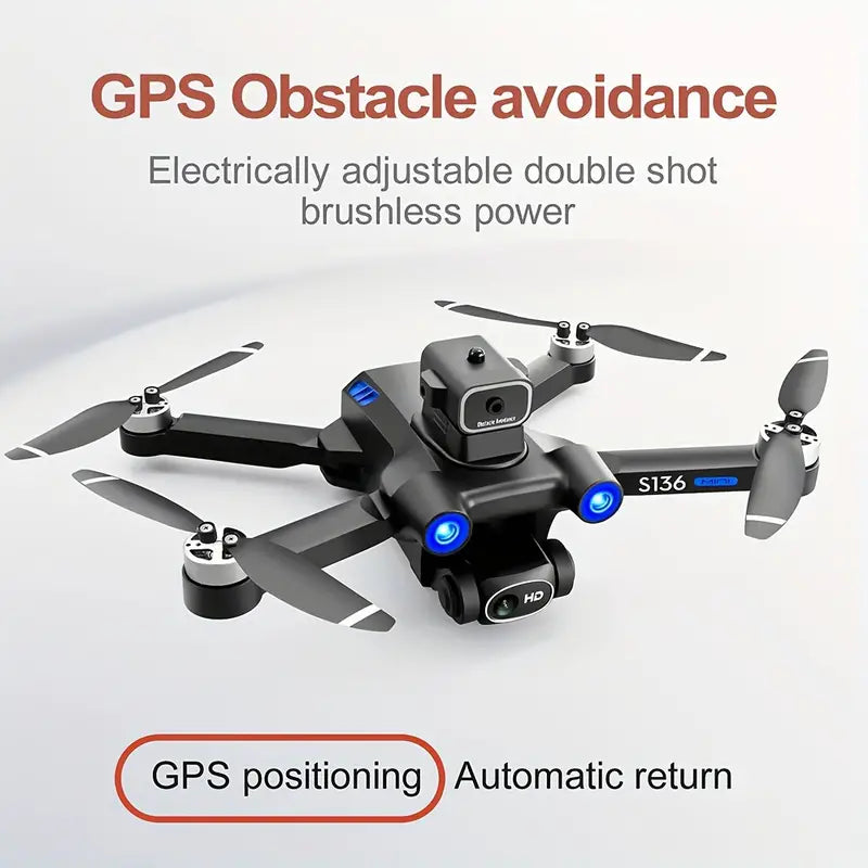 GPS Drone with 4K Camera for Adults, Brushless Motor, RC Quadcopter with Auto Return, Follow Me, Circle Fly, Waypoint Fly, Altitude Hold with 2*Battery