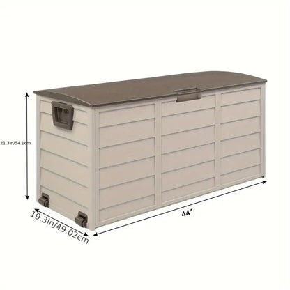 75gal Heavy-Duty Plastic Outdoor Storage Deck Box - 260L All-Weather Tool, Cushion & Toy Organizer with Lockable Seat - Durable & Stylish