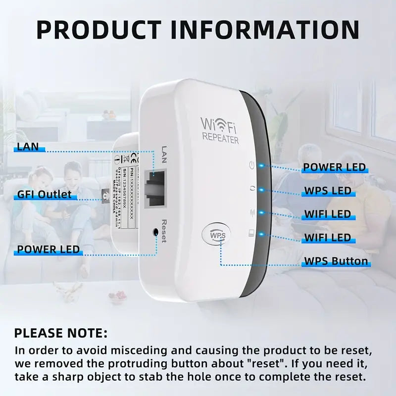 Long Range Wireless Repeater Access Point - Boost Your WiFi Signal Up To 300Mbps