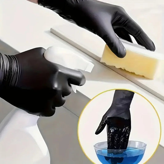 50pcs Disposable Nitrile Gloves, Durable Household Cleaning Gloves, Waterproof Gloves