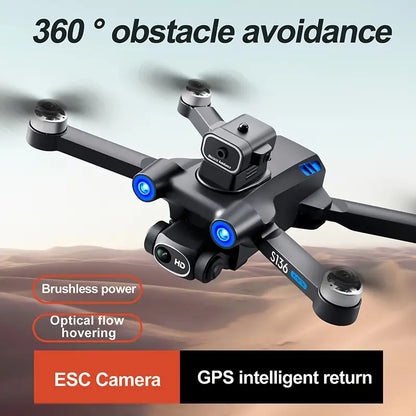 GPS Drone with 4K Camera for Adults, Brushless Motor, RC Quadcopter with Auto Return, Follow Me, Circle Fly, Waypoint Fly, Altitude Hold with 2*Battery