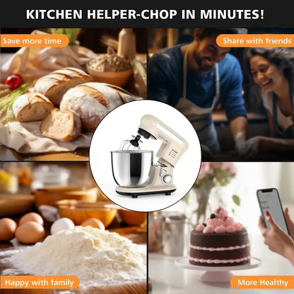 1pc kitchen machine, 3.8 Qt Tilt-Head Electric Household Stand Mixer - 300W 6+P Speed, Multifunctional kitchen Stand up Mixer with Dough Hook, Whisk, Food Beater And Butter Beater