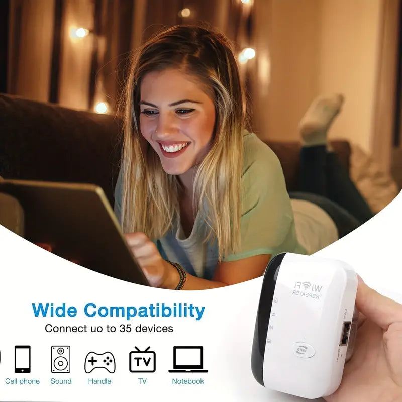 Long Range Wireless Repeater Access Point - Boost Your WiFi Signal Up To 300Mbps