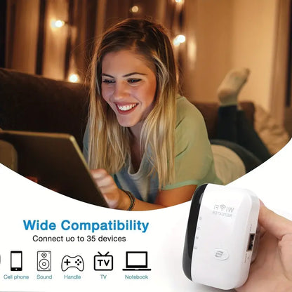 Long Range Wireless Repeater Access Point - Boost Your WiFi Signal Up To 300Mbps