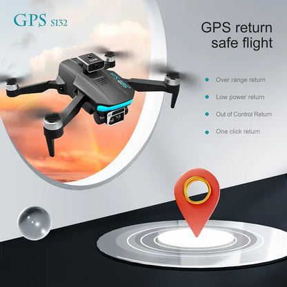 New UAV S132 GPS Quadcopter Drone: Built-in GPS, One-key Return, Dual HD Camera, Brushless Motor, Intelligent Obstacle Avoidance