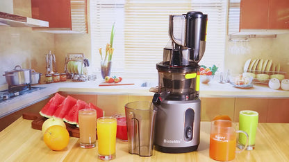 BioloMix Wide Chute Slow Masticating Juicer, BPA FREE Cold Press Juicer Blender Fit Whole Fruit and Vegetable